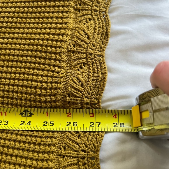 Chico’s Mustard Brown Textured Cowl-Neck Pullover Sweater - Picture 8 of 9